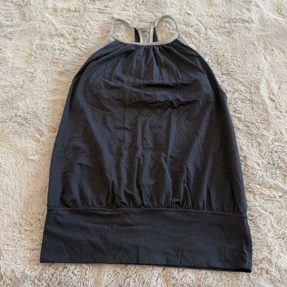 Lululemon Black Racerback Athletic‎ Tank Top built in Bra Gym Outdoor Size S - Picture 1 of 9